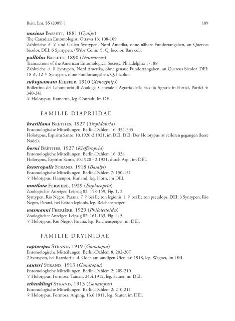 Katalog der primären Hymenopteren-Typen des DEI - Senckenberg