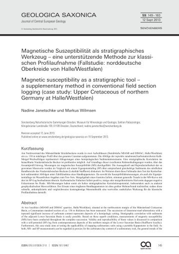 Magnetische SuszeptibilitÃ¤t als stratigraphisches Werkzeug â€“ eine ...