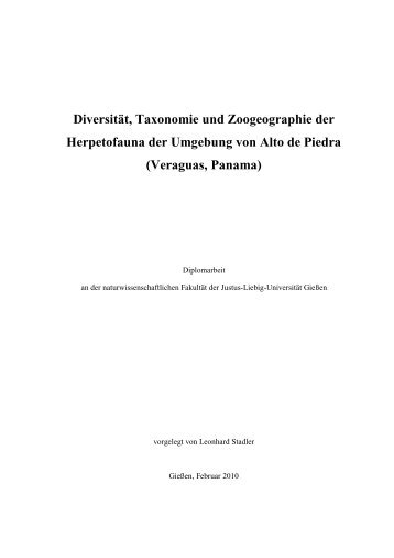 Diversität, Taxonomie und Zoogeographie der ... - Senckenberg