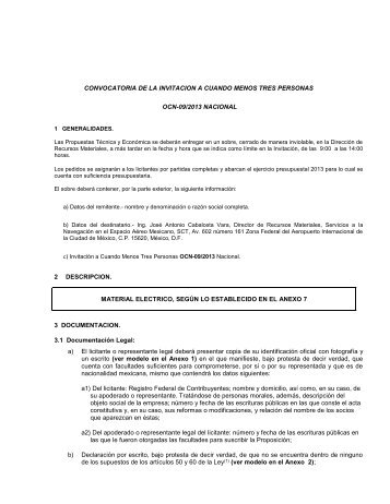 convocatoria de la invitacion a cuando menos tres ... - Seneam