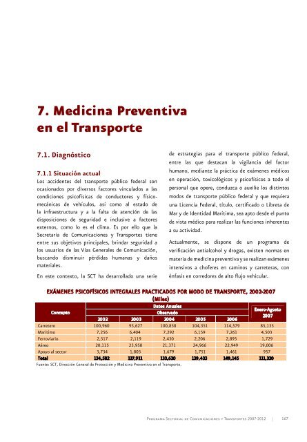 Programa Sectorial de Comunicaciones y Transportes 2007 - Seneam