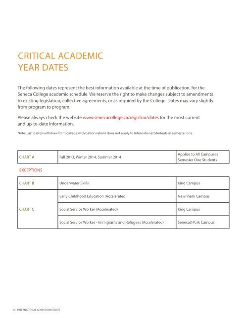 INTERNATIONAL ADMISSIONS GUIDE 2013/2014 - Seneca College