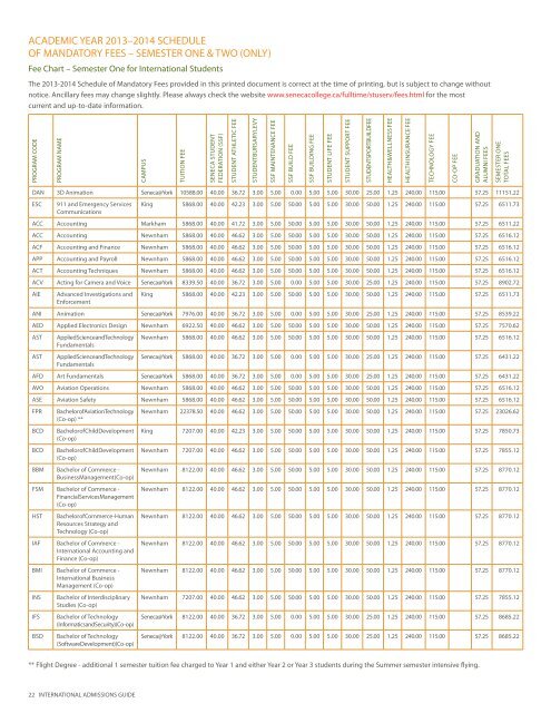 INTERNATIONAL ADMISSIONS GUIDE 2013/2014 - Seneca College