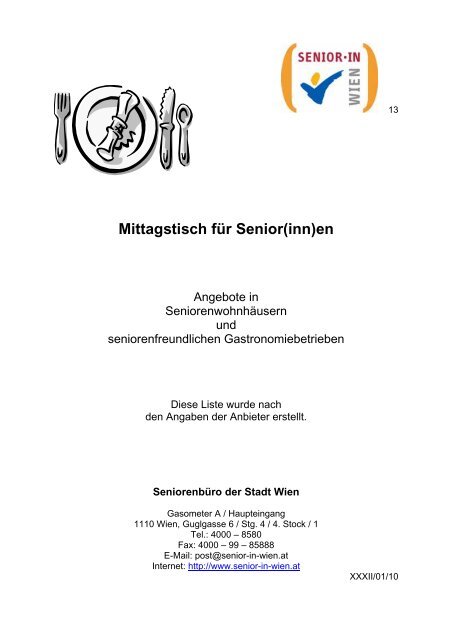 Mittagstisch fÃ¼r Senior(inn)en - Fonds Soziales Wien