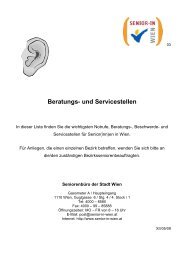 Beratungs- und Servicestellen - SeniorÂ·In Wien
