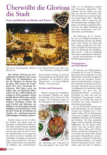 Frankfurts Feste und Bräuche - Senioren Zeitschrift Frankfurt