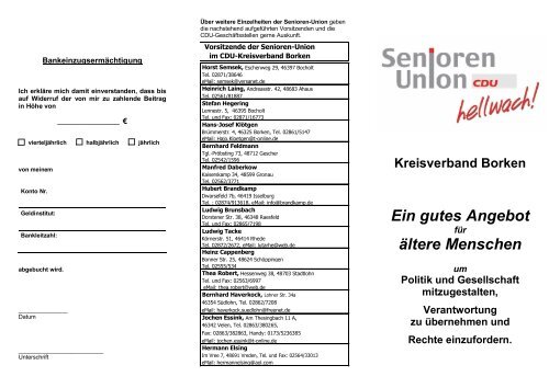 Beitrittsformular - Senioren Union - Kreisverband Borken