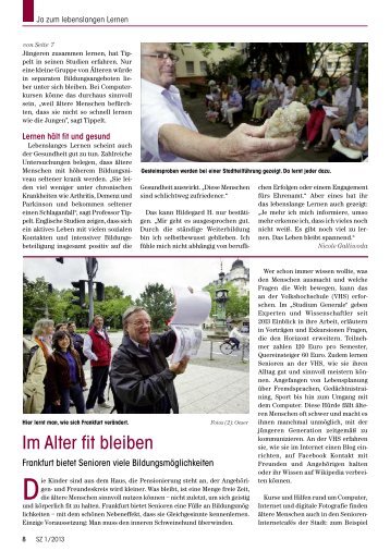 Im Alter fit bleiben - Senioren Zeitschrift Frankfurt