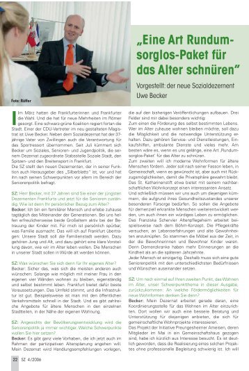 Interview mit Sozialdezernent Uwe Becker - Senioren Zeitschrift ...