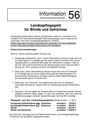 56 Landespflegeld fÃ¼r Blinde und GehÃ¶rlose - Seniorenberatung ...