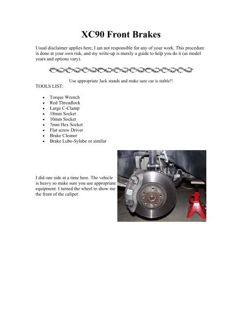 Xc90 brakes outlet