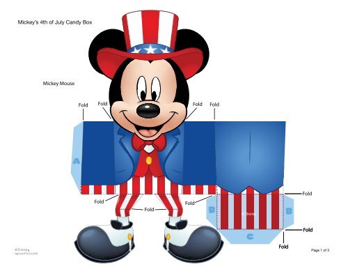 Download Mickey's 4th of July Candy Box Template - Spoonful