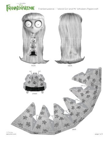 Frankenweenie -- Weird Girl and Mr Whiskers Papercraft - Spoonful