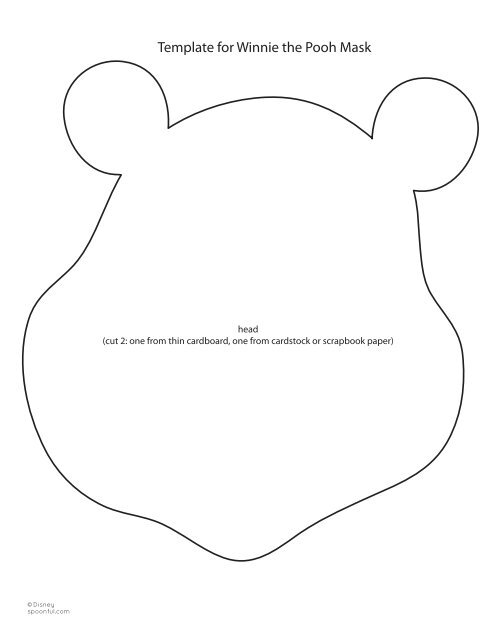 Template for Winnie the Pooh Mask Spoonful Template for Winnie the Pooh Mask Spoonful
