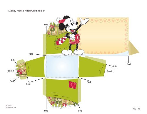 Mickey Mouse Place Card Holder Fold Fold Fold Fold ... - Spoonful