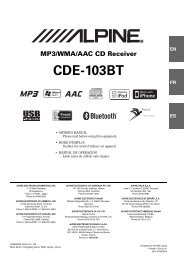 MP3/WMA/AAC CD Receiver CDE-103BT - Alpine