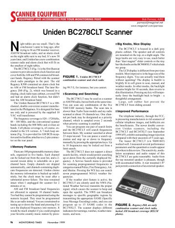 Uniden BC278CLT - Monitoring Times