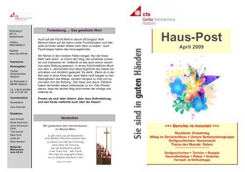 Haus Post Caritas Seniorenhaus Hasborn