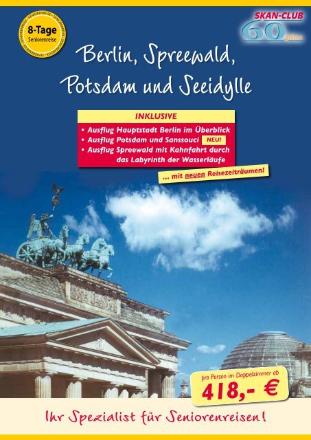 8-Tage Seniorenreise Berlin-Spreewald-Potsdam - Kurzurlaub Spezial