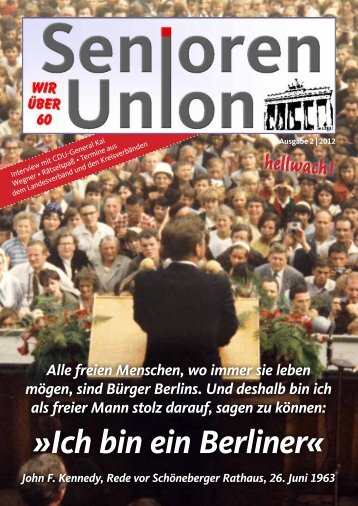 Ich bin ein BerlinerÂ« - Seniorenunion Berlin