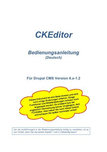 Bedienungsanleitung CKEditor - Seniorweb.ch
