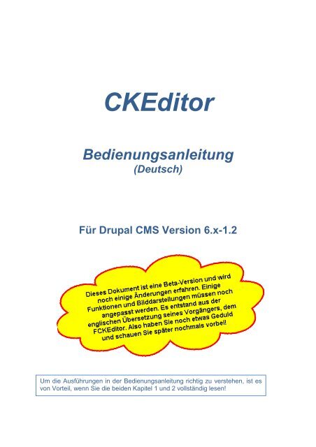 Bedienungsanleitung CKEditor - Seniorweb.ch