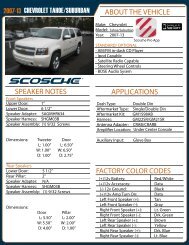 oem color codes about the vehicle applications speaker ... - Scosche