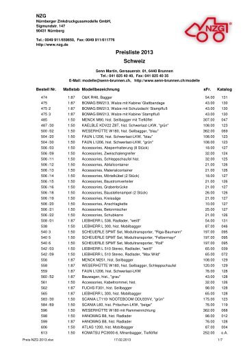 NZG Preisliste 2013 als Pdf-Datei - senn brunnen