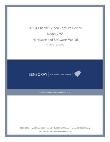 Model 2255 / 2257 Hardware and Software Manual - Sensoray ...