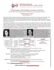 to view training flyer - Sensorimotor Psychotherapy Institute