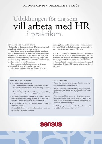 vill arbeta med HR - Sensus