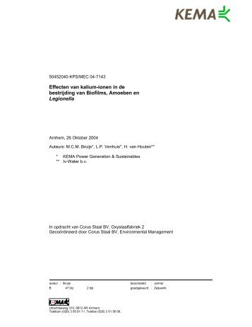 Effecten van kalium-ionen in de bestrijding van Biofilms, Amoeben ...