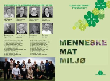 Valbrosjyre 2011, Klepp SP, i pdf-format - Senterpartiet