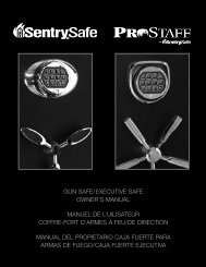 Programming a user code - SentryÂ® Safe