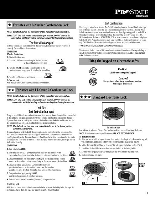 Programming a user code - SentryÂ® Safe