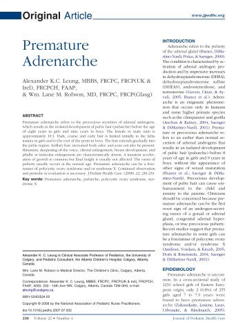 Premature Adrenarche - sepeap