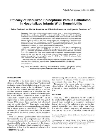 Efficacy of nebulized epinephrine versus salbutamol in ... - sepeap