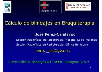 CÃ¡lculo de blindajes en Braquiterapia - SEPR