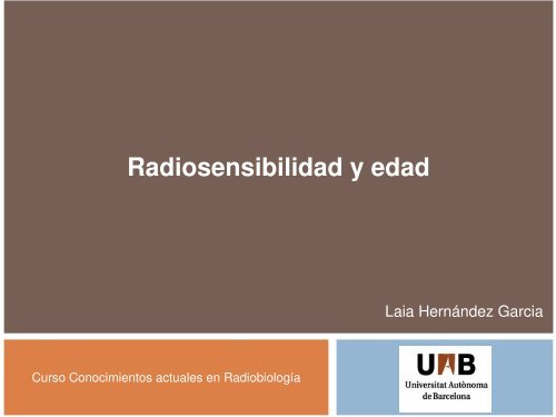 Radiosensibilidad y edad - SEPR