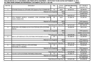 Item No. Description Qty Unit of Measure Hi-Tech Services ... - Septa