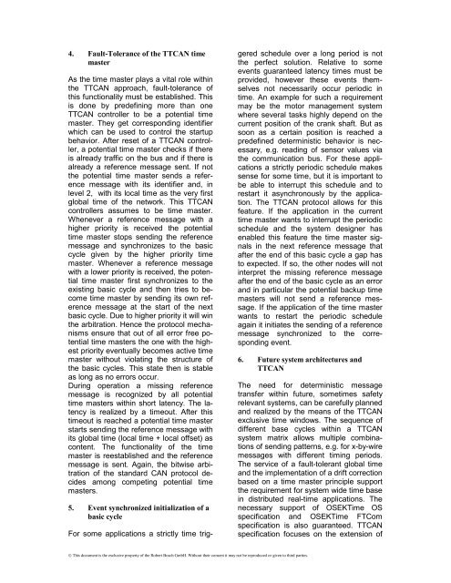 Time Triggered CAN- TTCAN - Bosch Semiconductors and Sensors