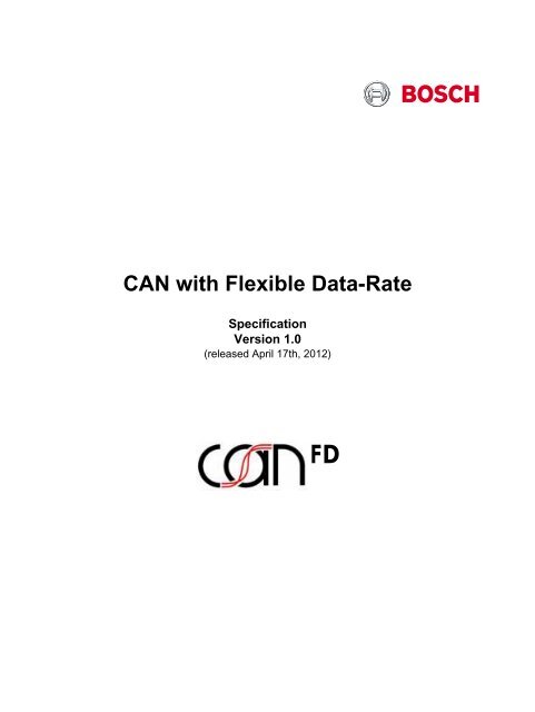 CAN FD Protocol Specification - Bosch Semiconductors and Sensors