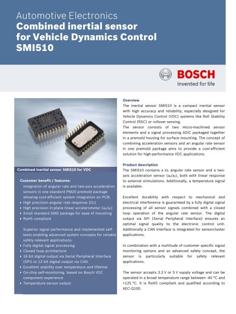 Download Link - Bosch Semiconductors and Sensors