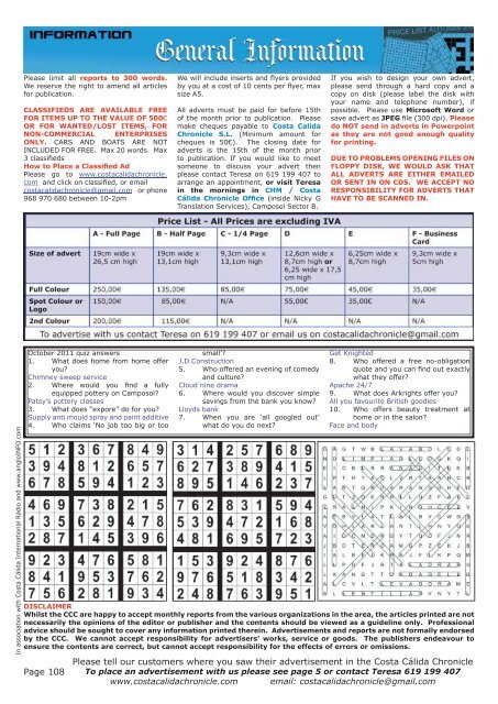 Costa CÃ¡lida Chronicle - Costa Calida Chronicle