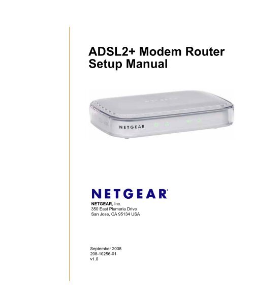 ADSL2+ Modem Router Setup Manual - netgear