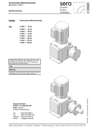 Ansteuerbare Membranpumpe Baureihe C 409.1 - Seybert & Rahier ...