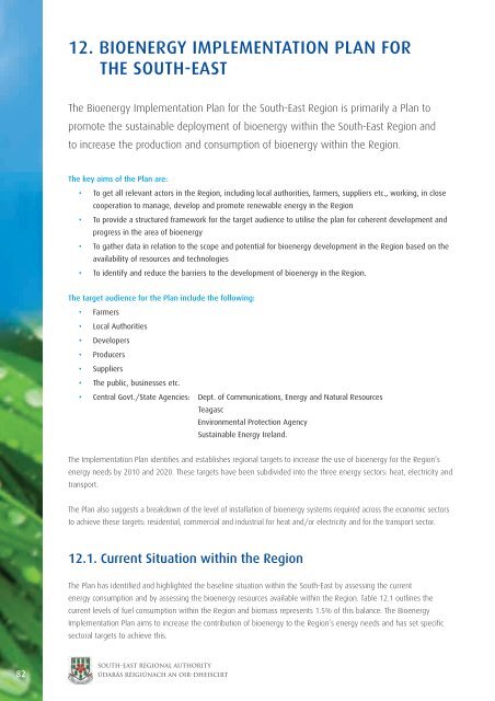 Bioenergy Implementation Plan - South-East Regional Authority