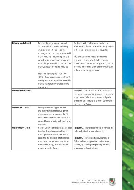 Bioenergy Implementation Plan - South-East Regional Authority