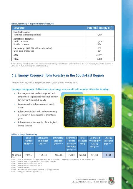 Bioenergy Implementation Plan - South-East Regional Authority