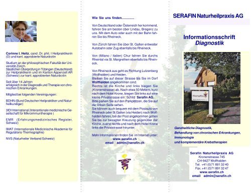 Flyer Diagnostik - Serafin Naturheilpraxis AG